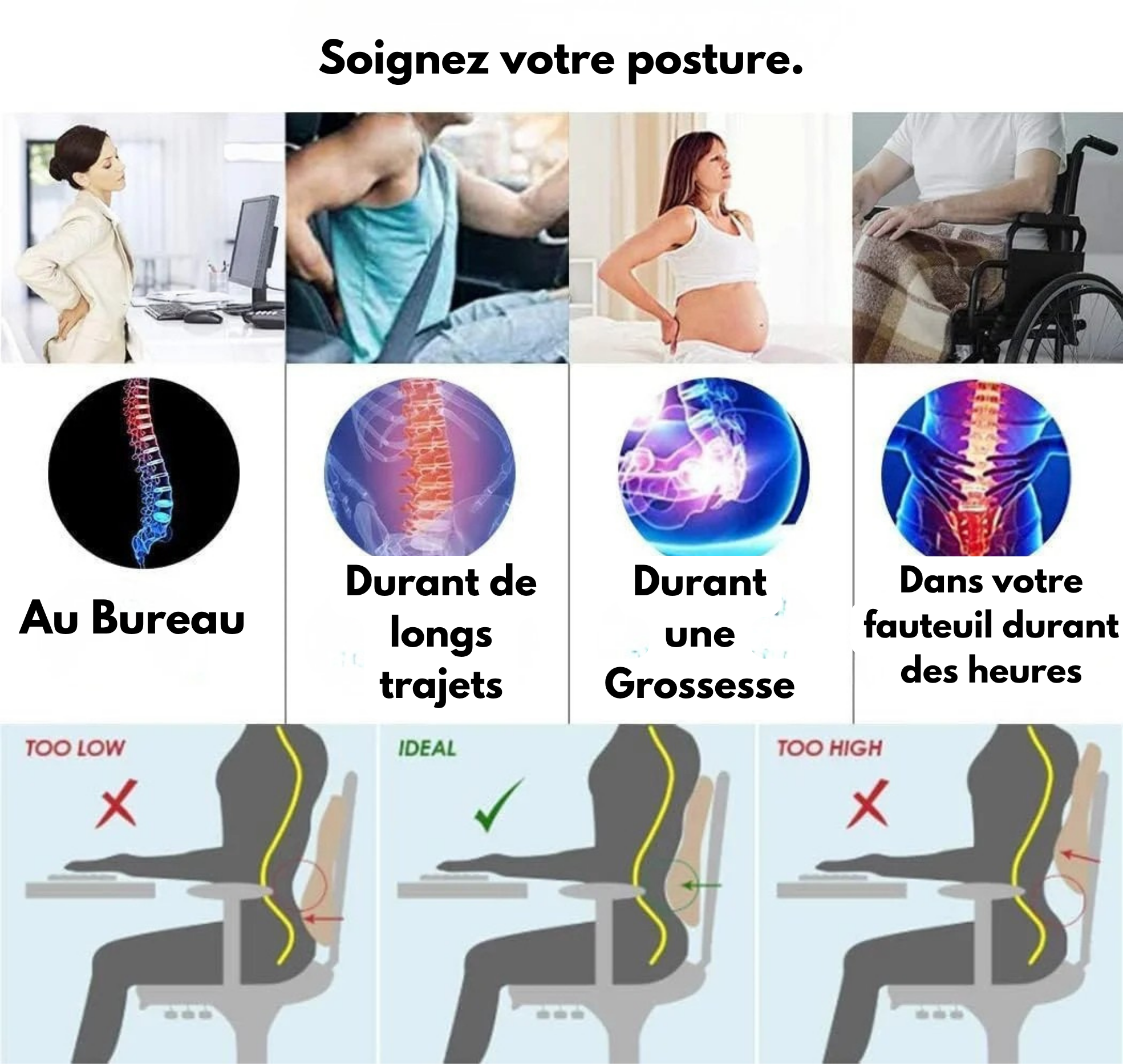 Coussin pour maintient Lombaire