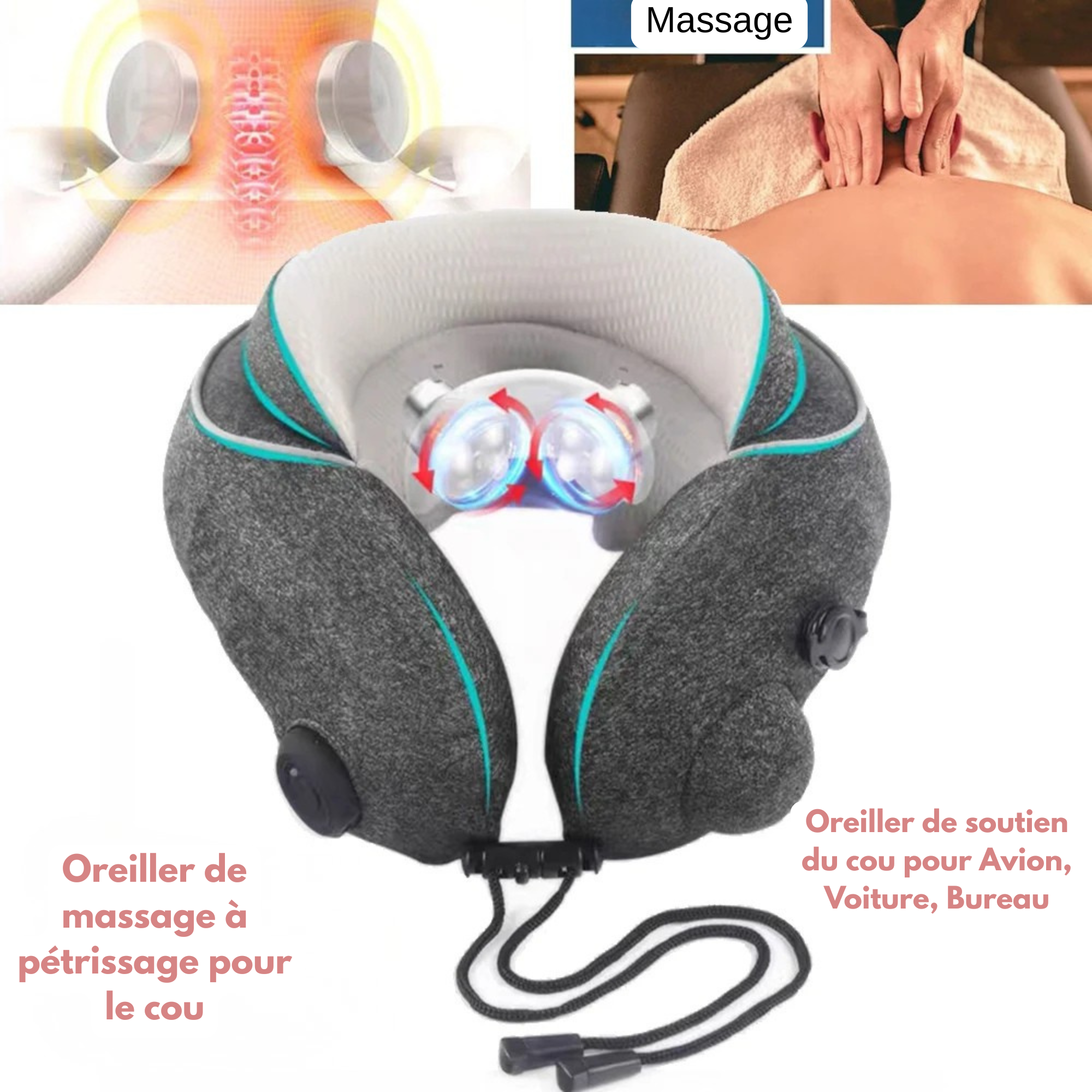 Coussin Gonflable Massant Très Compact